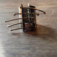 Load image into Gallery viewer, Wide band brutalist style sterling silver ring